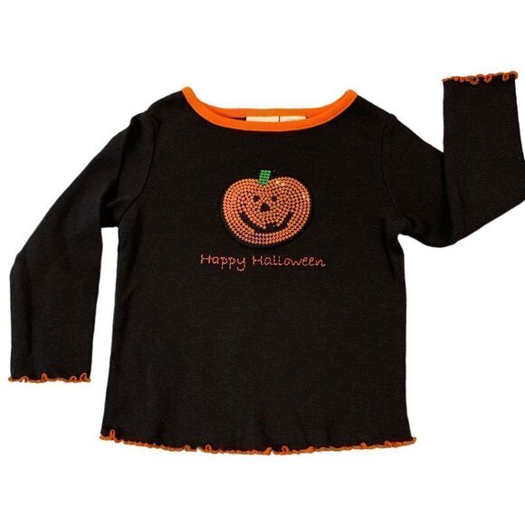 Koala Kids Other - Koala Kids Infant girl's size 24 Months Black orange Sequin Halloween Shirt top